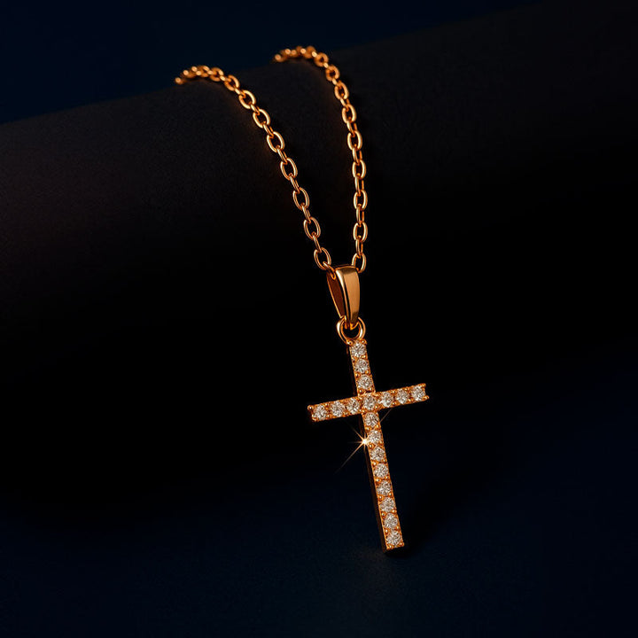 Delphine | Minimalistisches goldenes Kreuzhalsband