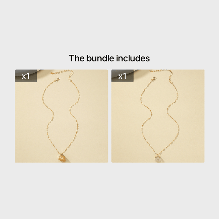 Taria | Minimalistische Halskette mit unregelmäßigem Anhänger aus 14K Gold