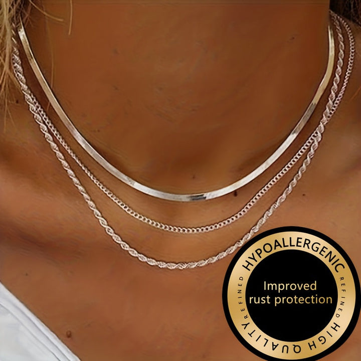 Winsley | Eleganter Dreilagiger Kragen mit Goldfinish