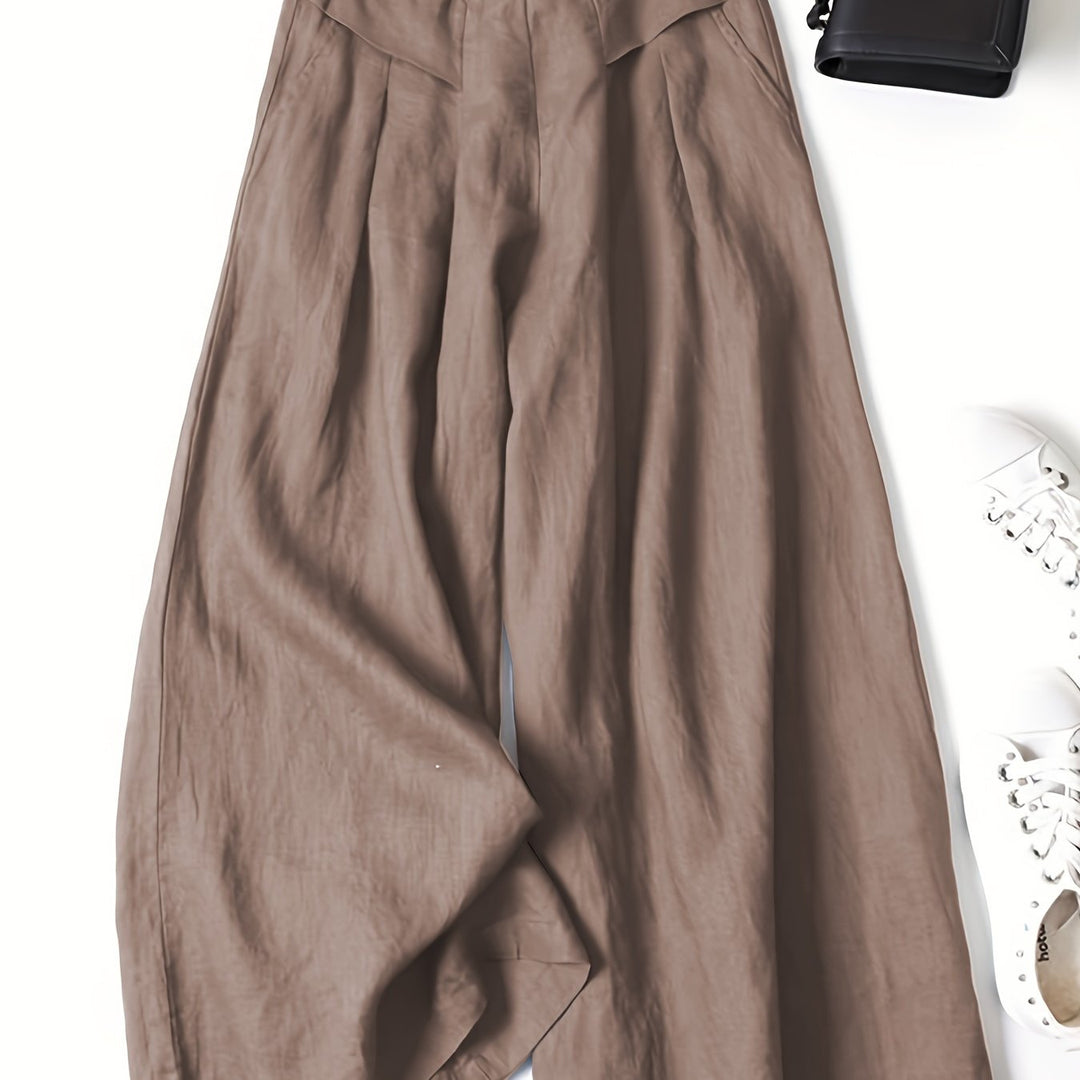 Brisae | Vintage-Style Leinen-Weitbein-Hosen