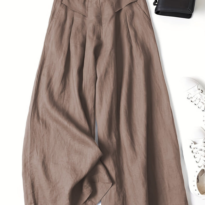 Brisae | Vintage-Style Leinen-Weitbein-Hosen