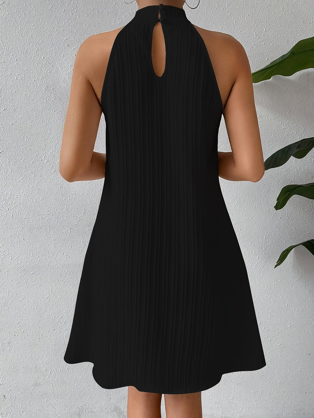 Alora | Kurzes Bohemian-Kleid mit Trägern und Vertikalen Streifen