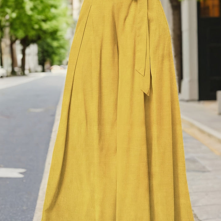 Valerie | Weit geschnittene Hose mit hohem Bund und elegantem Schleifen-Detail
