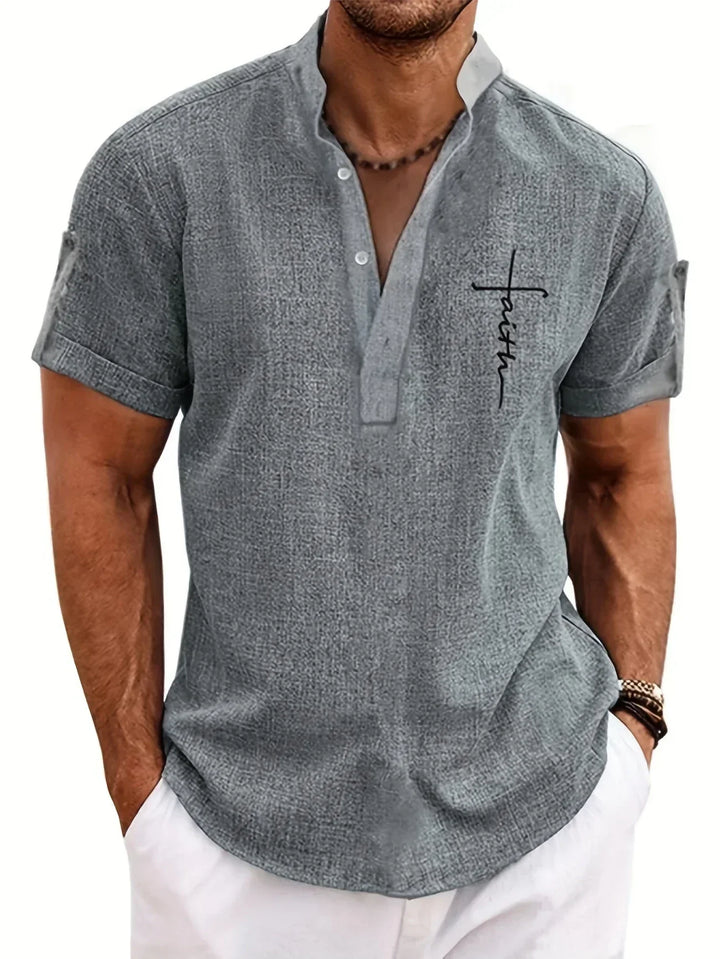 Hayes | Elegante Kurzarmbluse mit Stehkragen