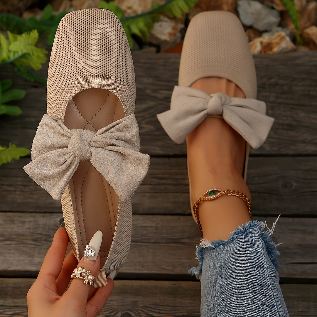 Neria | Atmungsaktive Flache Schuhe für Damen mit Dekorativem Schleifen