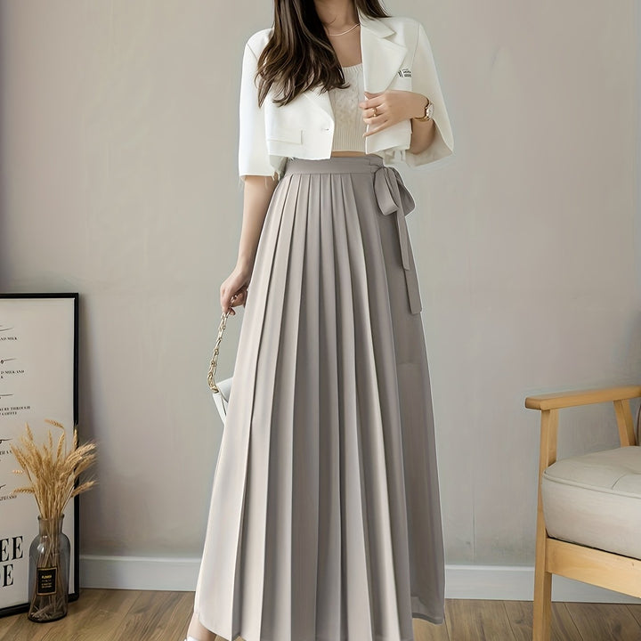 Caexine | Weit geschnittene Hose mit Falten und elegantem Schnitt