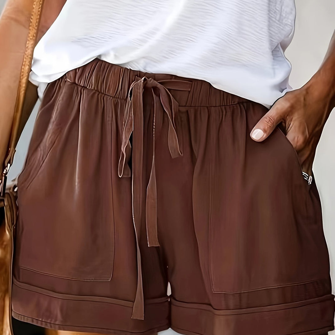 Samantha | Modische, Bequeme Shorts für Frauen, Einfarbig, Locker, mit Elastischem Bund und Kordelzug