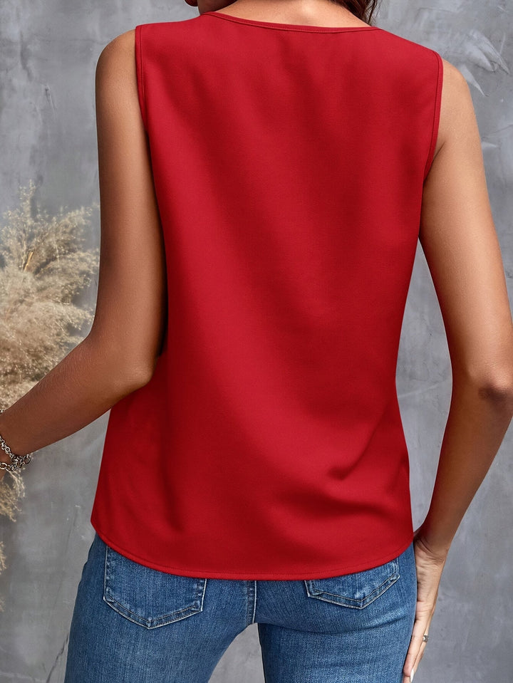 Ruthiclave | Elegante ärmellose Bluse mit V-Ausschnitt und raffinierter Fall