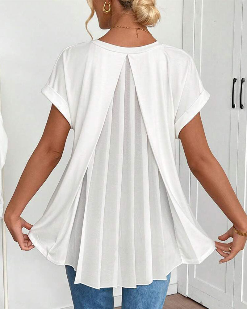 Ciela | Leichte plissierte Bluse mit fließendem Fall