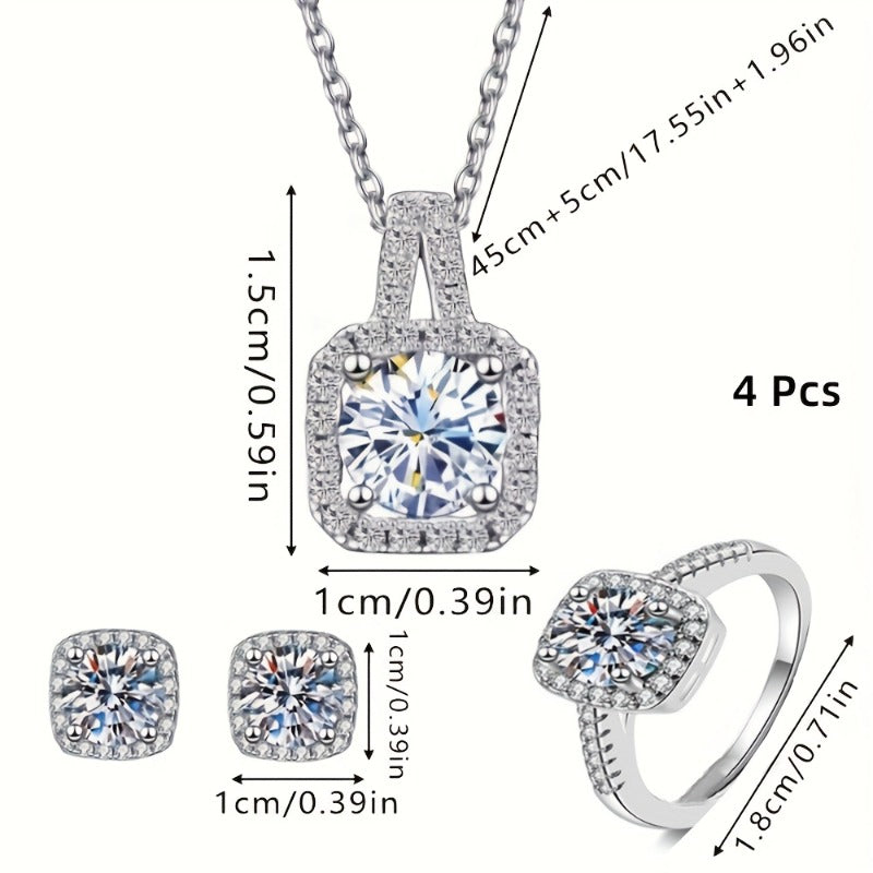 Elkie | Set Elegantes Schmuckstück mit Halskette, Ring und Ohrringen