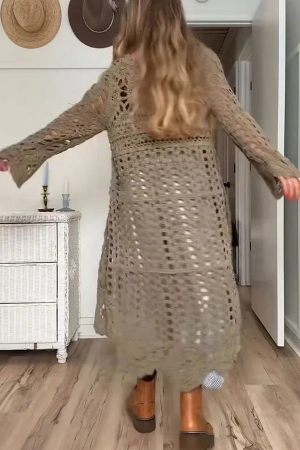 April | Lange Boho-Häkelbluse