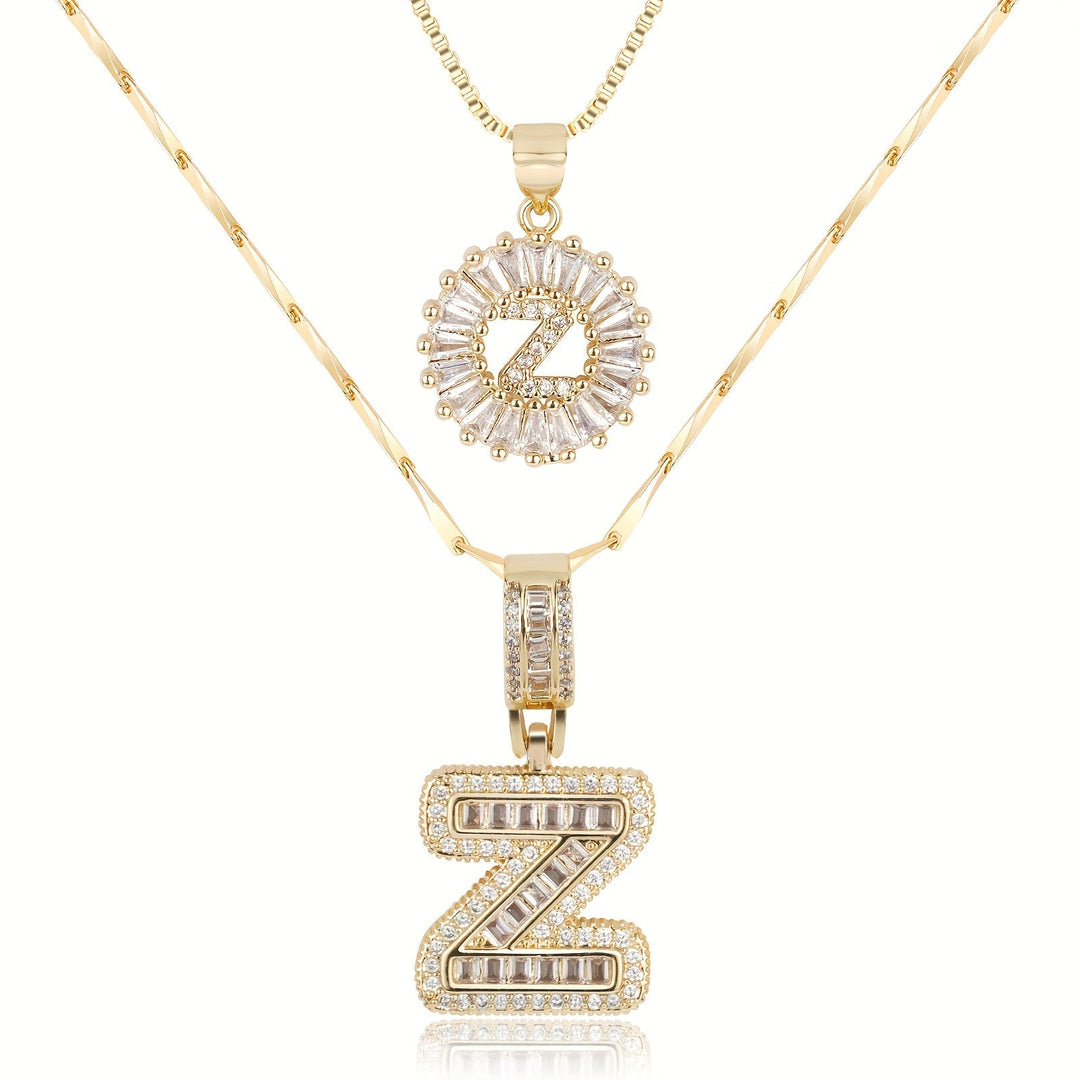 Primrose | Anfangsbuchstaben-Halsketten mit 14k Diamanten (2 Stück)