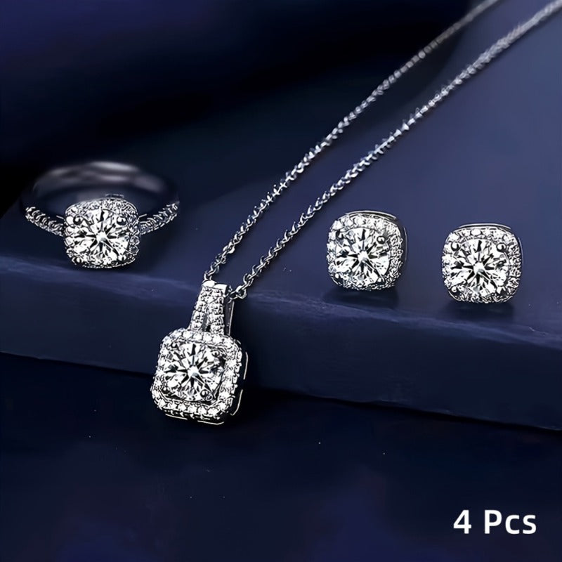 Elkie | Set Elegantes Schmuckstück mit Halskette, Ring und Ohrringen