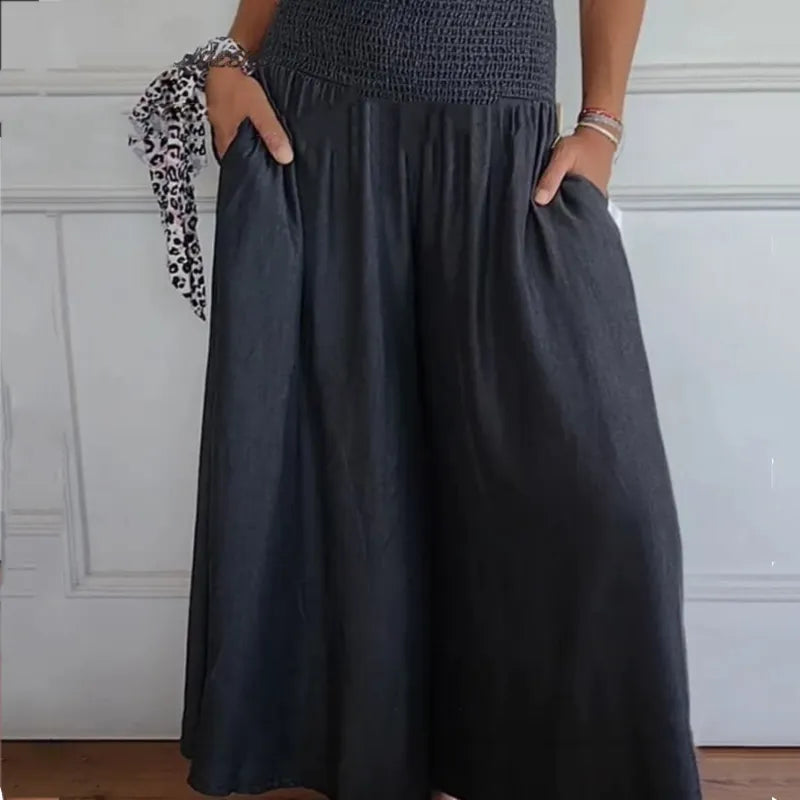 Jocelyn | Weit geschnittene Hose mit gerafftem Bund