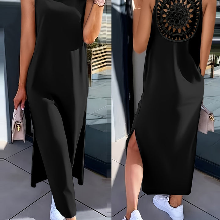 Umaira | Ärmelloses Kleid mit Spitze und freiem Rücken