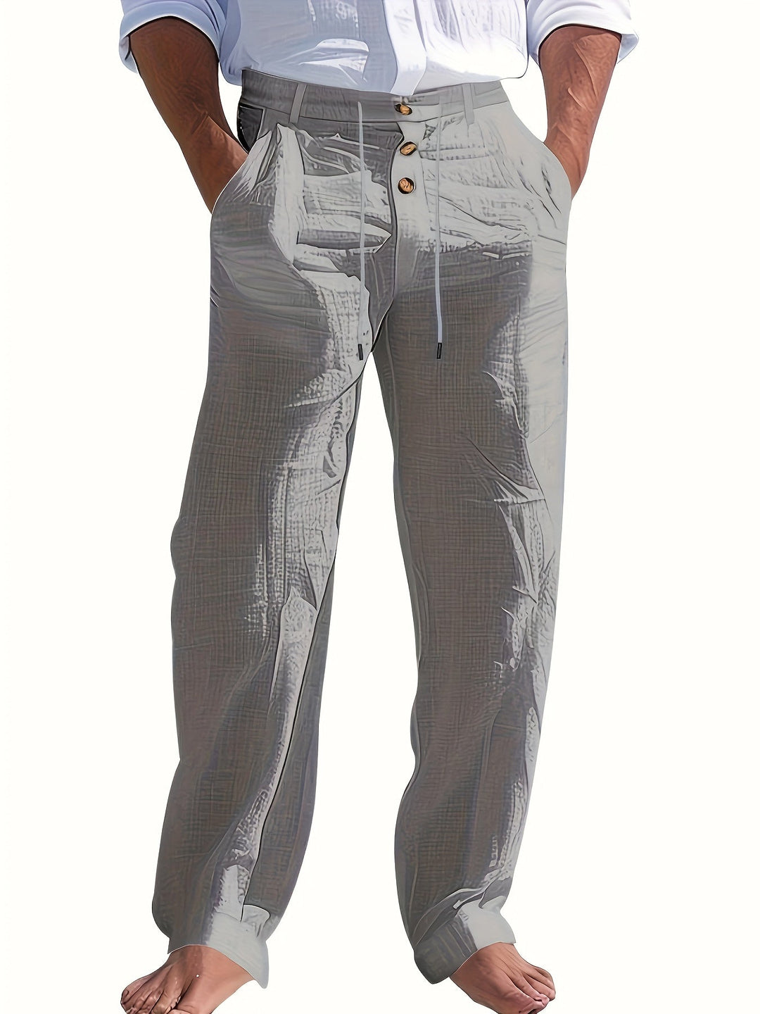 Embric | Herren Leinenhose mit verstellbarem Bund und lockerer Passform