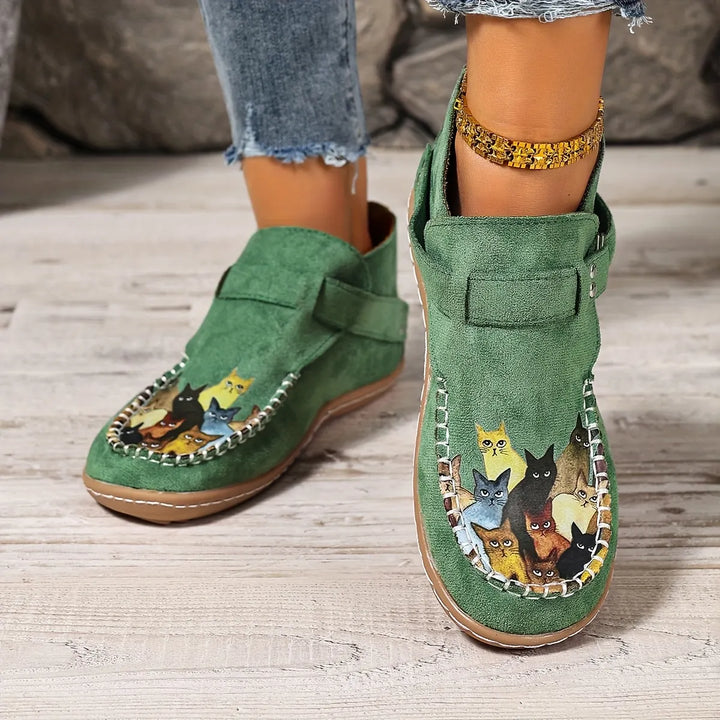 Stephanie | Slip-On-Schuhe mit Katzenmuster