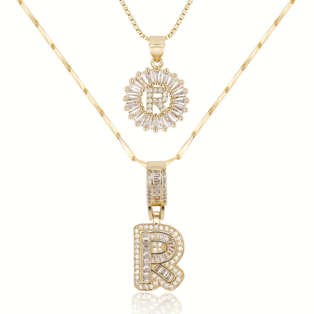 Primrose | Anfangsbuchstaben-Halsketten mit 14k Diamanten (2 Stück)