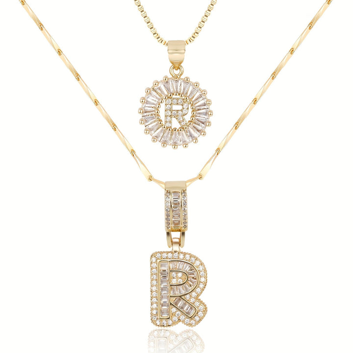 Primrose | Anfangsbuchstaben-Halsketten mit 14k Diamanten (2 Stück)
