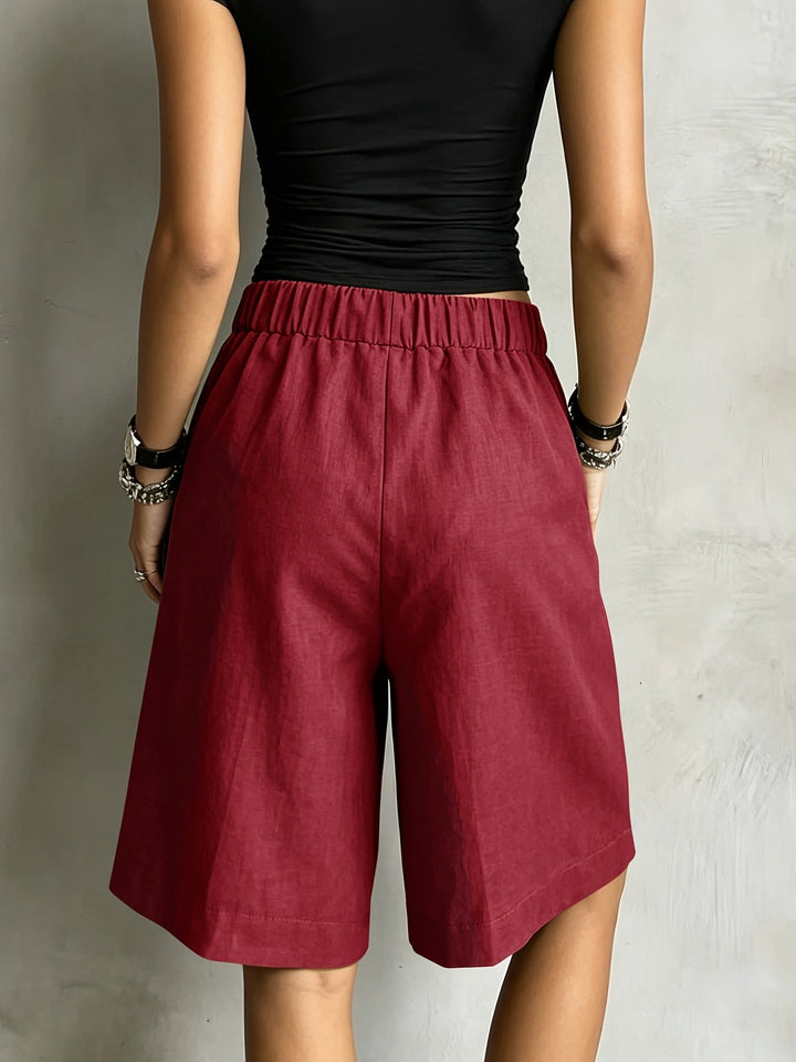 Cleo | Hochtaillierte Bermudas mit Kordelzug und Vintage-Casual-Stil