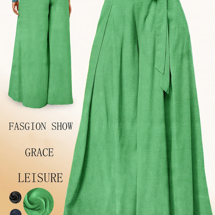 Valerie | Weit geschnittene Hose mit hohem Bund und elegantem Schleifen-Detail