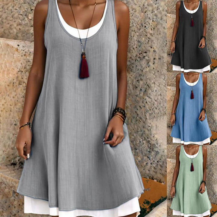 Gabrielle | Kleid mit Zwei-Teile-Effekt und Schichten-Design in Eleganter Stil