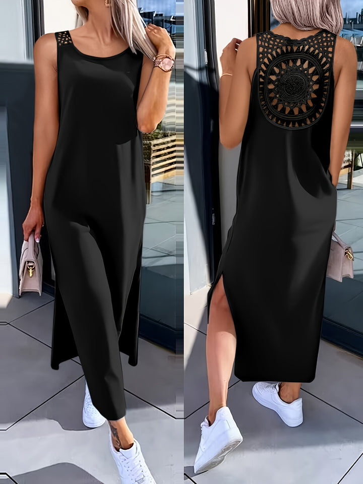 Umaira | Ärmelloses Kleid mit Spitze und freiem Rücken