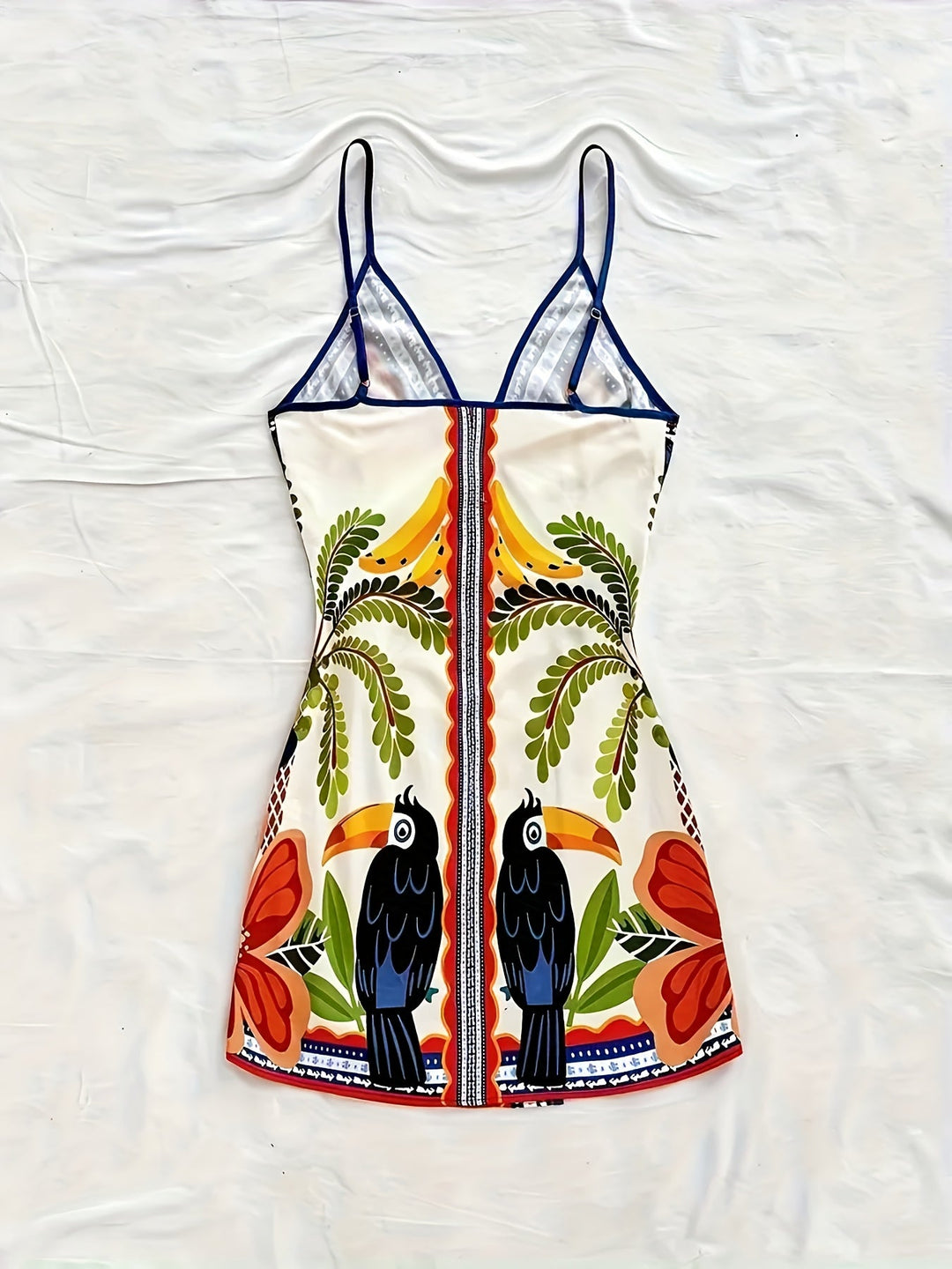 Dara | Langes Tropical Kleid mit V-Ausschnitt und Blumenmuster