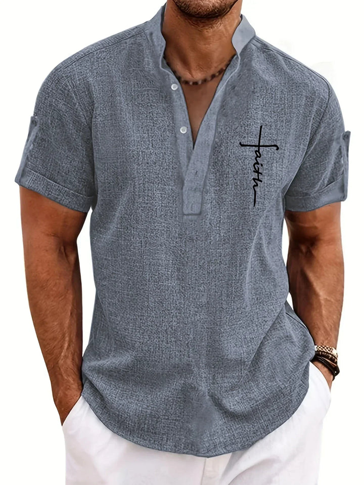 Hayes | Elegante Kurzarmbluse mit Stehkragen