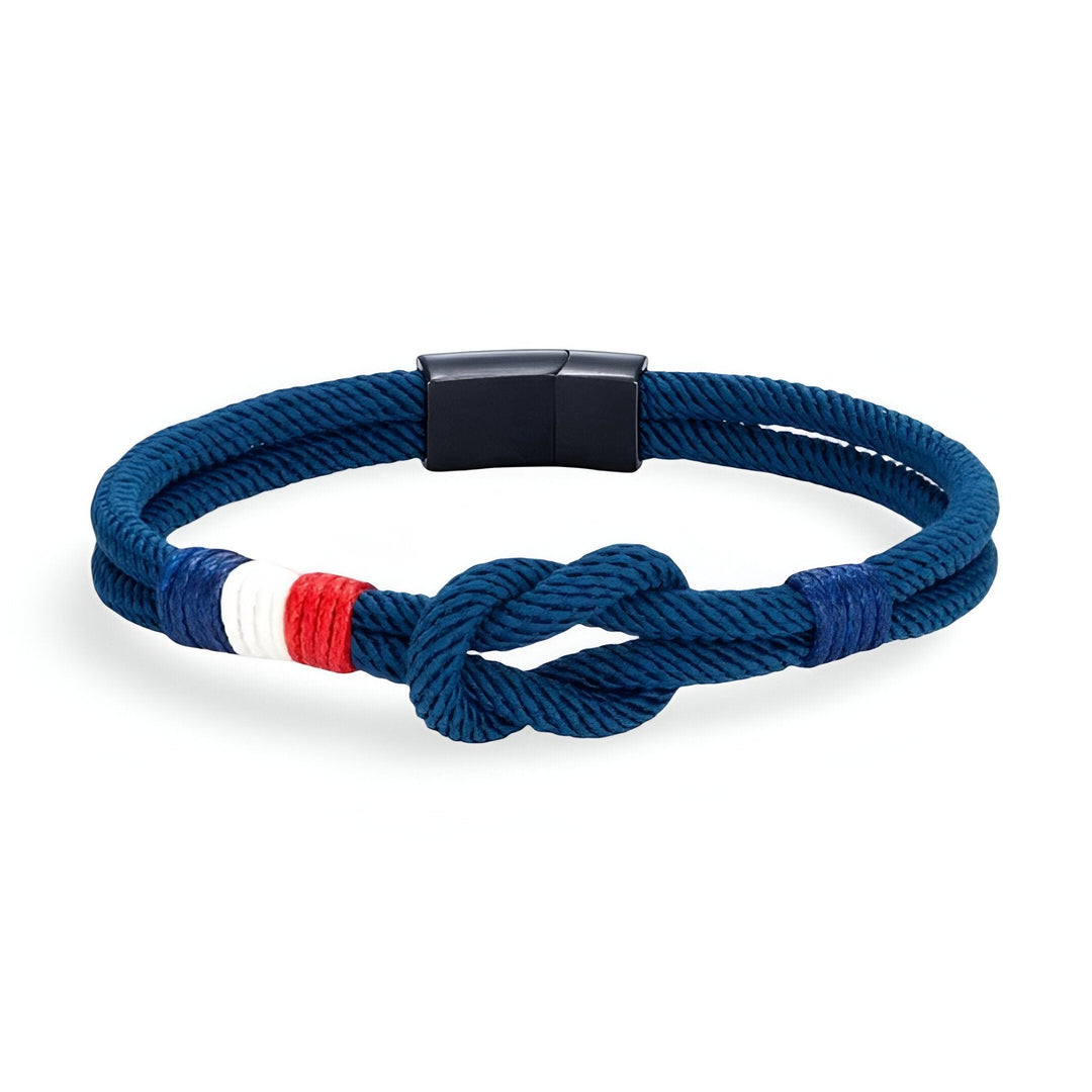 Porter | Armband aus Kordel mit Knoten und französischer Flagge, verstellbar