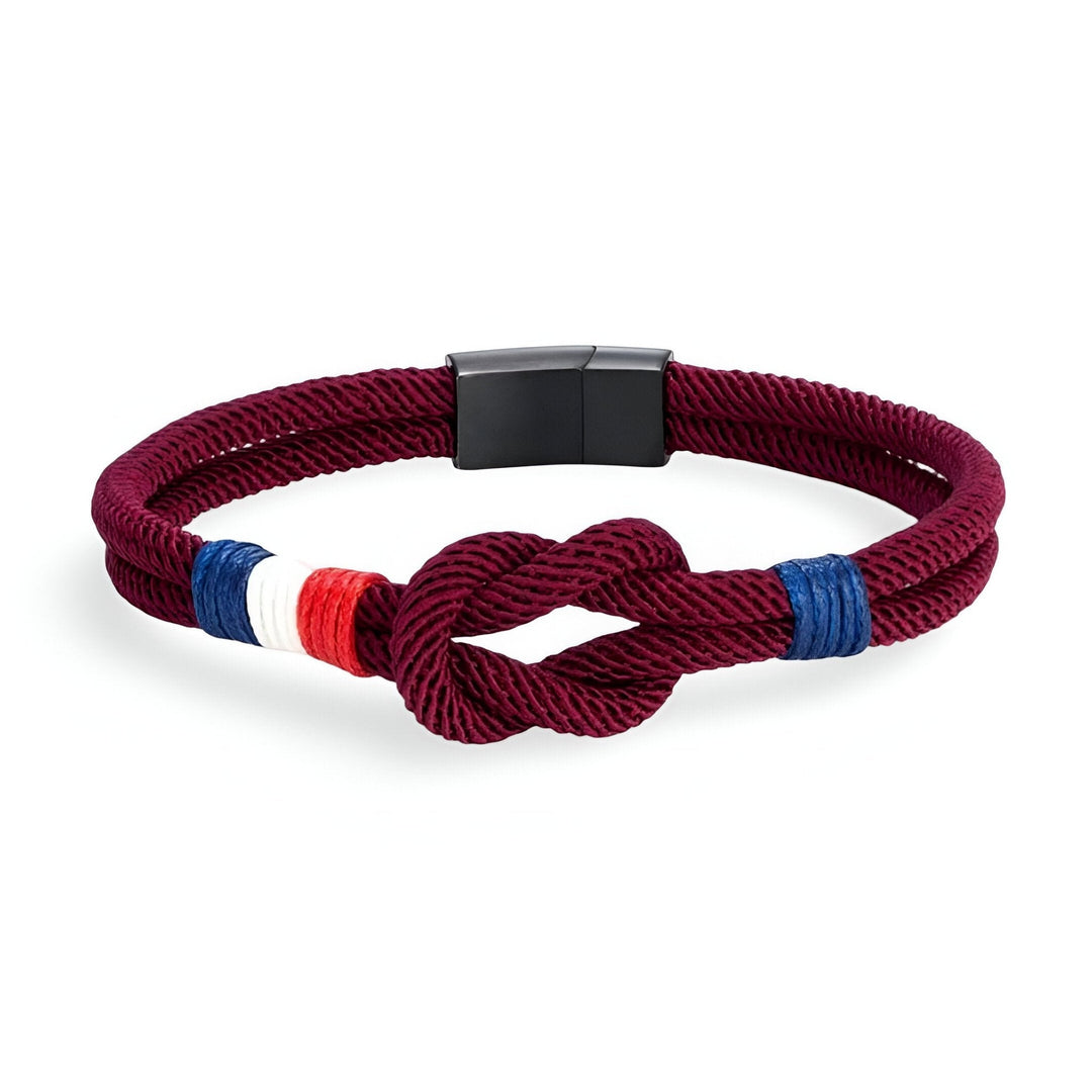 Porter | Armband aus Kordel mit Knoten und französischer Flagge, verstellbar