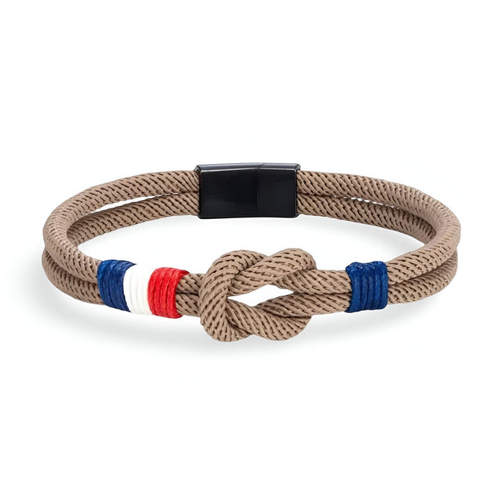 Porter | Armband aus Kordel mit Knoten und französischer Flagge, verstellbar
