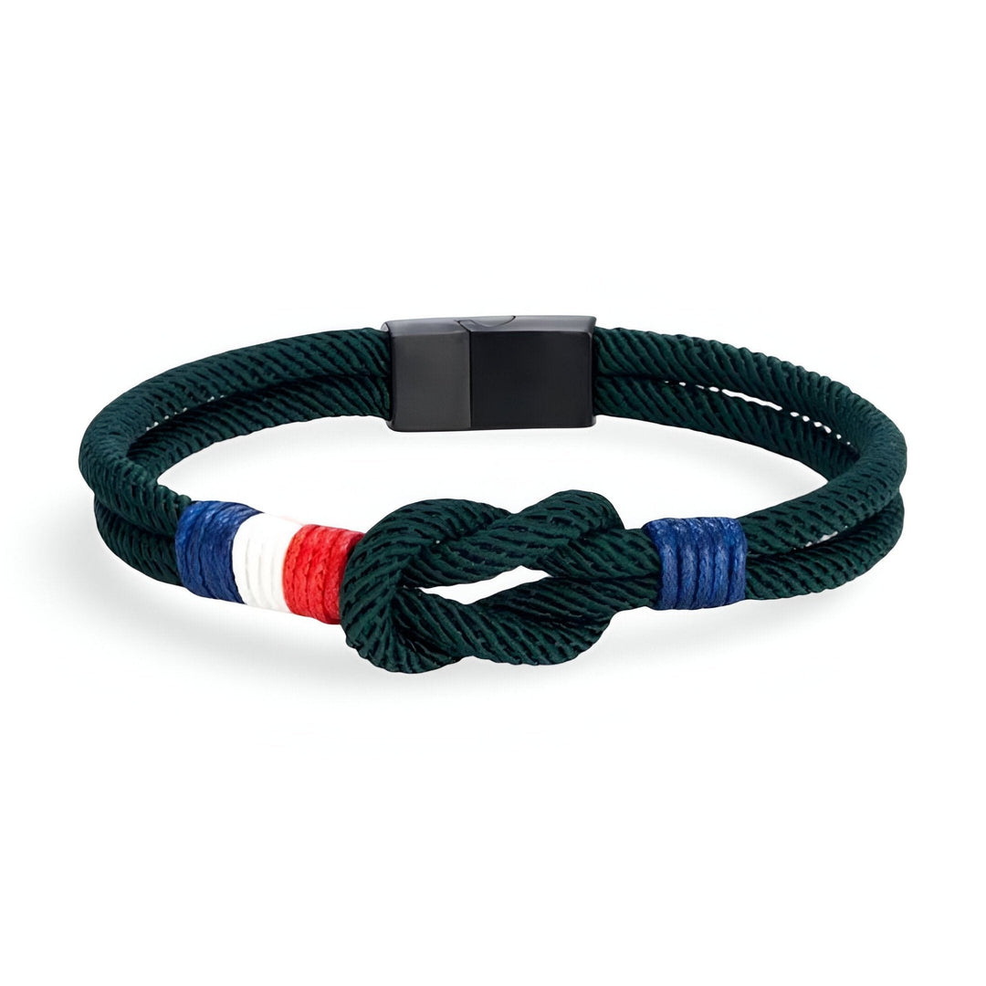 Porter | Armband aus Kordel mit Knoten und französischer Flagge, verstellbar