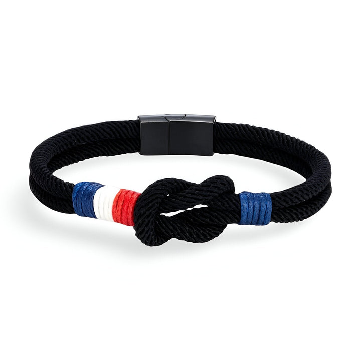 Porter | Armband aus Kordel mit Knoten und französischer Flagge, verstellbar