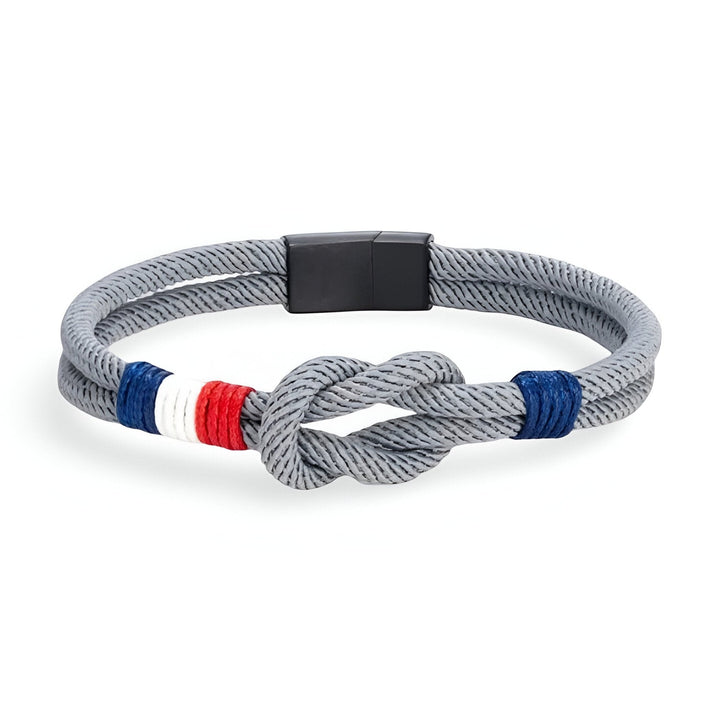 Porter | Armband aus Kordel mit Knoten und französischer Flagge, verstellbar