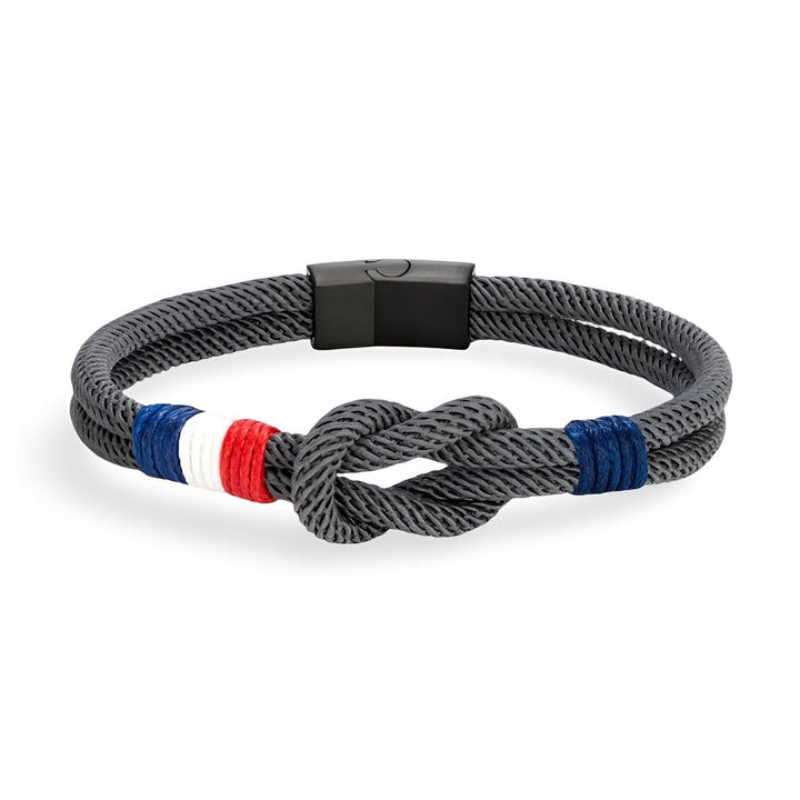 Porter | Armband aus Kordel mit Knoten und französischer Flagge, verstellbar