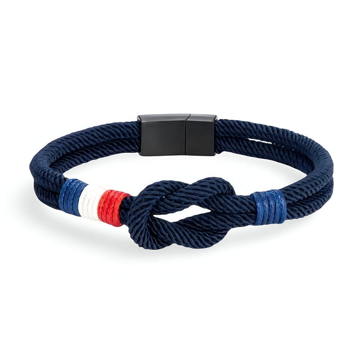 Porter | Armband aus Kordel mit Knoten und französischer Flagge, verstellbar