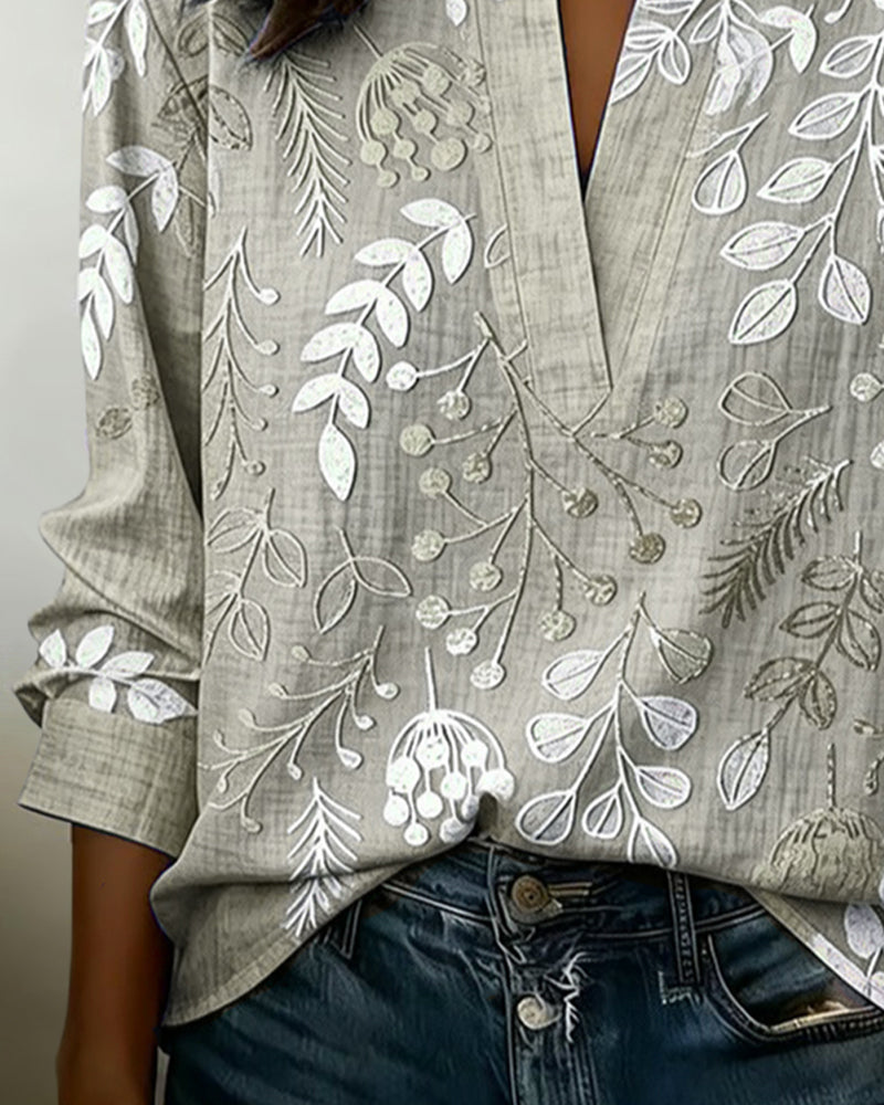 Kenzie | Bluse mit sanftem V-Blumenmuster