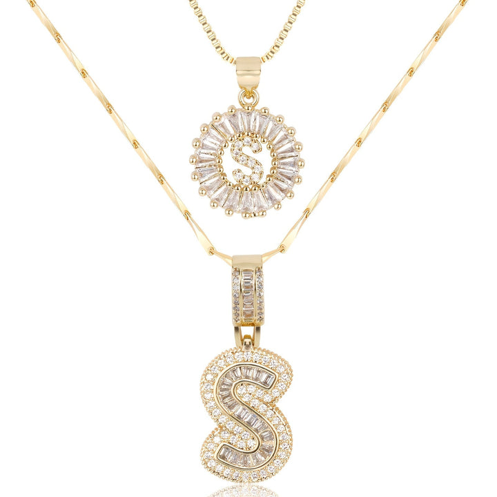 Primrose | Anfangsbuchstaben-Halsketten mit 14k Diamanten (2 Stück)