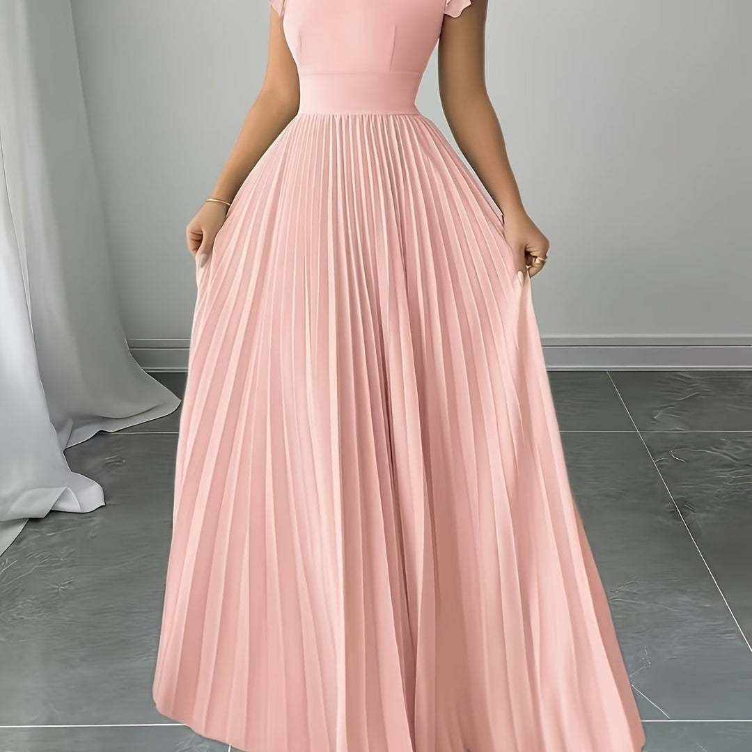 Oxeris | Langes Floral Kleid mit Falten und zeitloser Eleganz
