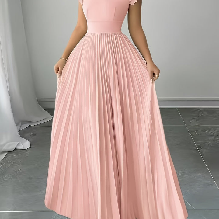 Oxeris | Langes Floral Kleid mit Falten und zeitloser Eleganz