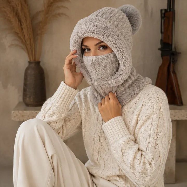 Violettae | Strickmütze mit Fleece-Futter