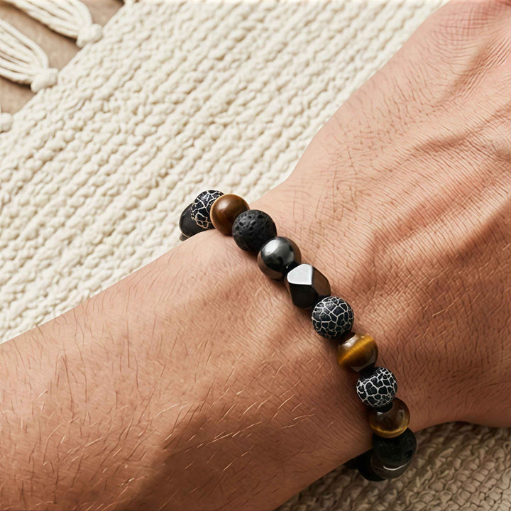 Korevane | Handgefertigtes Armband aus Naturstein und Hämatit für Männer