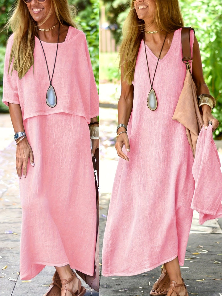 Eleanor | Sommerkleid-Set mit ärmellosem Oberteil und Kleid