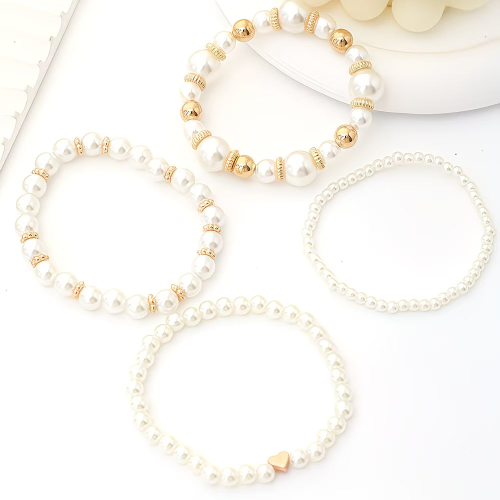 Charlotte | Set aus 4 Perlenarmbändern