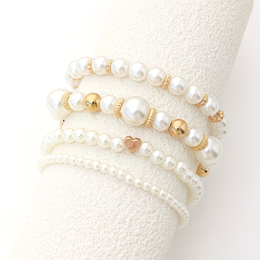 Charlotte | Set aus 4 Perlenarmbändern