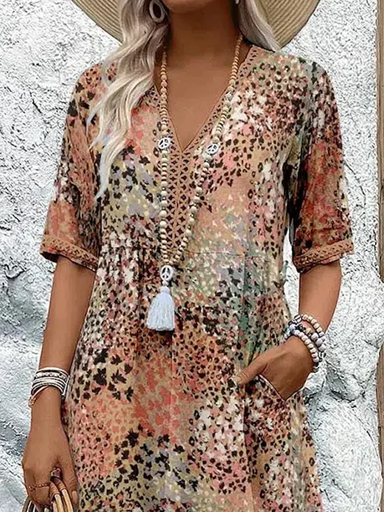 Javessa | Vibrantes Midi-Kleid für Frauen mit auffälligem Stil