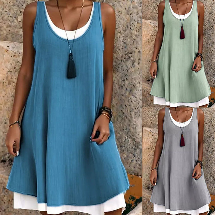 Gabrielle | Kleid mit Zwei-Teile-Effekt und Schichten-Design in Eleganter Stil