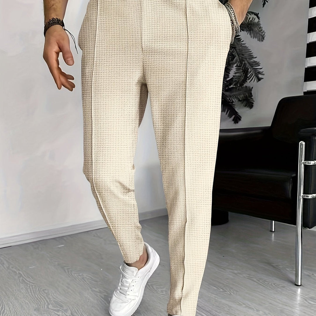 Yaxolt | Texturierte Hose mit Relaxed Fit und maximalem Komfort