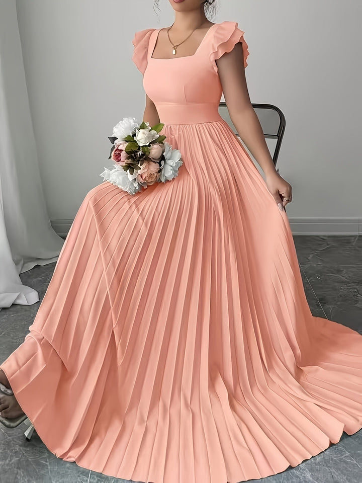 Oxeris | Langes Floral Kleid mit Falten und zeitloser Eleganz
